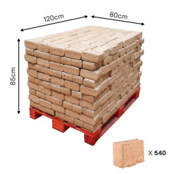 Bûches compressées - 540 bûches - Fabrication locale - Bois 100% français